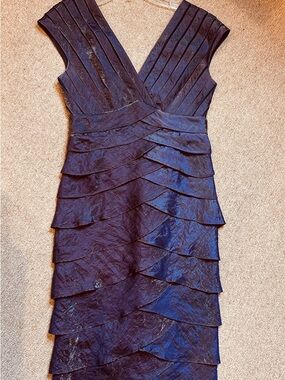 Cache Shimmery Purple Tiered Cocktail Dress Size 2